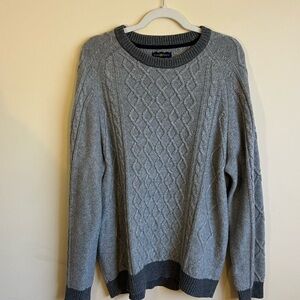 Club Room Charcoal Cable Knit Crewneck Sweater